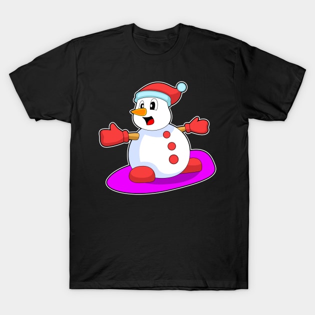 Snowman Snowboard Winter sports T-Shirt by Markus Schnabel